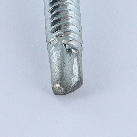 1 x Zelfborende schroef zeskantkop TH 6.3X75 metaalplaat gaas Wit verzinkt staal LAQ RAL7016 antraciet grijs
