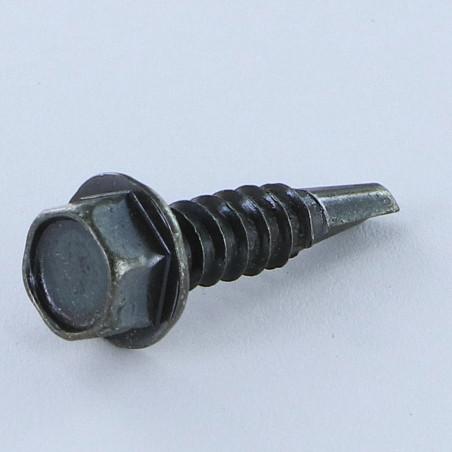 1 x Zelfborende schroef zeskantkop TH 4.8X22 metaalplaat gaas Zwart gegalvaniseerd staal