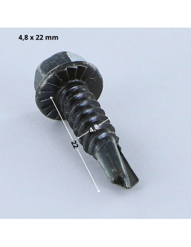 1 x Zelfborende schroef zeskantkop TH 4.8X22...