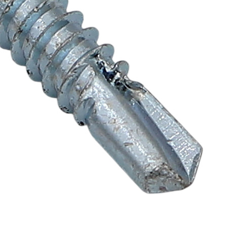1 x Zelfborende schroef zeskantkop TH 4.8X19 Wit verzinkt staal witte lak RAL9010 zuiver wit 80% BRIL