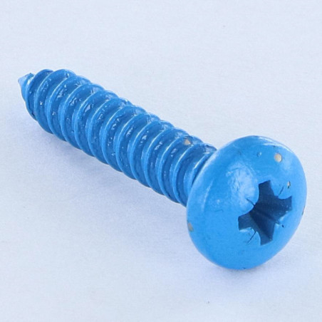 1 x Metaalplaatschroef RVS A2 bolvormige kopschroef Pozi 4.8X25 blauw RAL5012