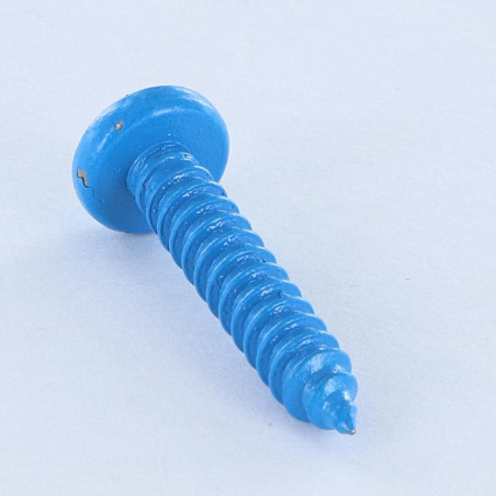 1 x Metaalplaatschroef RVS A2 bolvormige kopschroef Pozi 4.8X25 blauw RAL5012