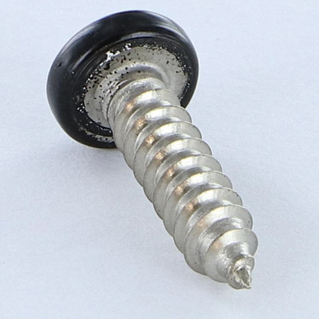 1 x Metaalplaatschroef RVS A2 bolvormige kopschroef Pozi 4.8X19 RAL9005 donker zwart