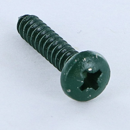 1 x Metaalplaatschroef RVS A2 bolvormige kopschroef Pozi 4.8X25 Groen RAL6005 mosgroen