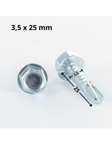 1 x Zelfborende schroef zeskantkop TH 3,5X25...
