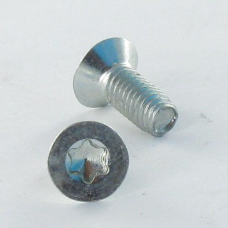 1 x Zelftappende schroef gefreesde kop M4X12 TORX T20 Wit verzinkt staal