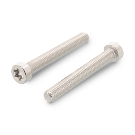 1 x Metalen schroeven cilindrische kop laag TORX T45 M8X75 bedraad op 38 RVS A2