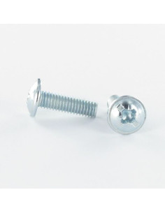 Schroeven Bolkop breed rond Pozi met split M5X8 Wit...