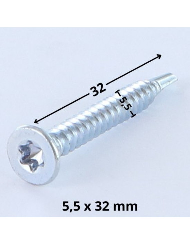 1 x Zelfborende schroef gefreesde kop TORX T25...