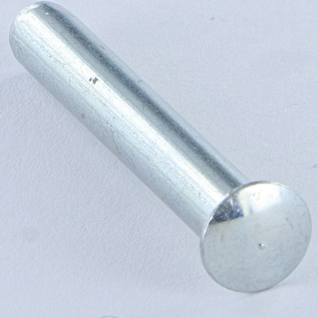 1 x Massieve klinknagel Bolkop / ronde kop 3,65 x 4,5 tepel uiteinde tepel Wit verzinkt staal