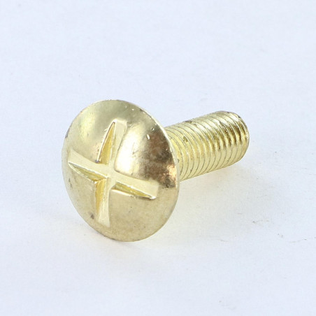 1 x Schroeven Bolkop breed rond split in kruis M8X16 Messing