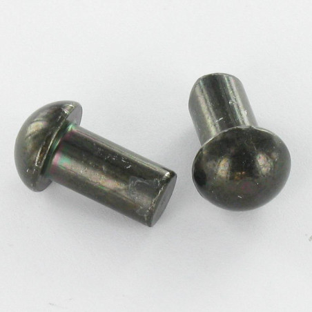 1 x Massieve klinknagel ronde kop 6X12 Zwart gegalvaniseerd staal