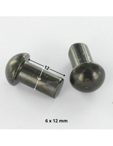 1 x Massieve klinknagel ronde kop 6X12 Zwart...
