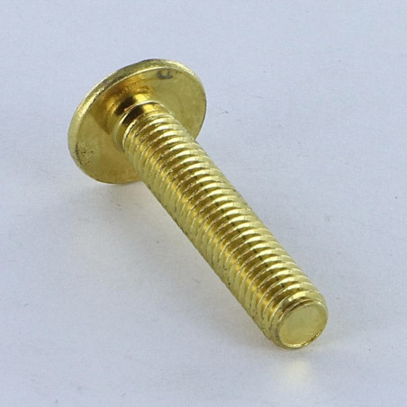 1 x Schroeven Bolkop breed rond Pozi met split M6X14 Messing staal