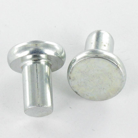 1 x Massieve klinknagel platte kop 6,5 x 10 Wit verzinkt staal EP.T2.5
