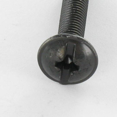 1 x Schroeven Bolkop breed rond Pozi met split M5X30 Zwart gegalvaniseerd staal