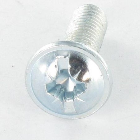 1 x Schroeven Bolkop breed rond Pozi met split M6X30 Wit verzinkt staal