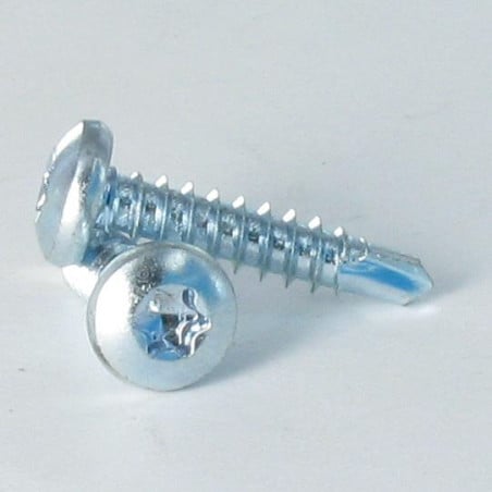 1 x Zelfborende schroef bol cilinderkop 4.8X38 TORX T25 Wit verzinkt staal