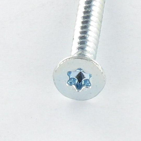 1 x Zelfborende schroef gefreesde kop TORX T25 4.8X25 Wit verzinkt staal