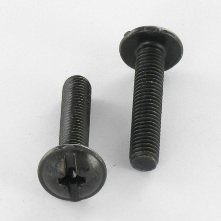 1 x Schroeven Bolkop breed rond Pozi met split M5X8 Zwart gegalvaniseerd staal