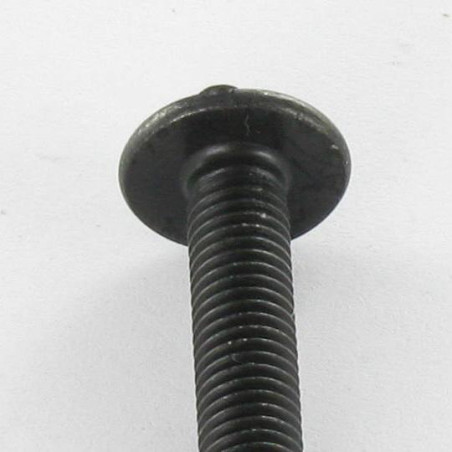 1 x Schroeven Bolkop breed rond Pozi met split M5X8 Zwart gegalvaniseerd staal