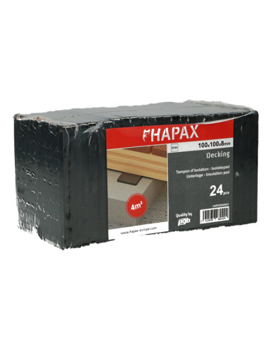 1 x Set van 24 Balkbeschermingspads 100x100x8 EPDM