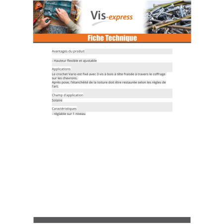 1 x Haak van voor alles VARIO 260x30x60 /5 RVS A2