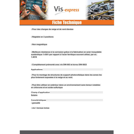1 x Haak van voor alles VARIO 140x56x5 /6 RVS A2