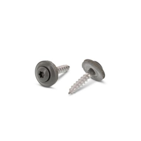 1 x Nokschroef gefreesde bolkop TORX T20 RVS A2 RAL7005 4,5X25 Afdichtingsring met neopreen epdm afdichting