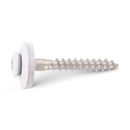 1 x Nokschroef gefreesde bolkop TORX T20 RVS A2 RAL9010 zuiver wit 4.5X120RD.EPDM