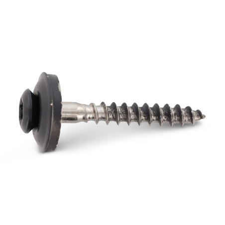 1 x Nokschroef gefreesde bolkop TORX T20 RVS A2 RAL7016 antraciet grijs 4,5X35 Afdichtingsring met neopreen epdm