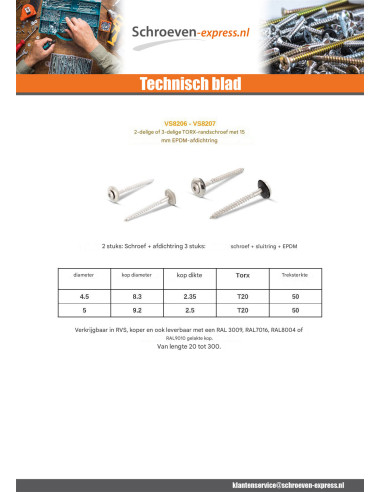 1 x Nokschroef gefreesde bolkop TORX T20 RVS A2...
