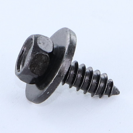 1 x Metaalplaatschroef zeskantkop TH 6.3X19 + Sluitring Zwart gegalvaniseerd staal 600 uren zoutnevel zonder rode roest