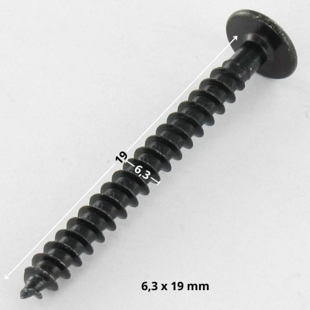 1 x Metaalplaatschroef zeskantkop TH 6.3X19 + Sluitring Zwart gegalvaniseerd staal 600 uren zoutnevel zonder rode roest
