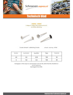 Nokschroef gefreesde bolkop TORX T20 RVS A2 koper 4,5X90... 2