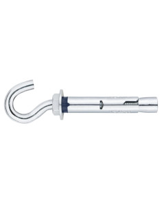 Plug Verankering + Haak boor 8 M6X45 Wit verzinkt staal