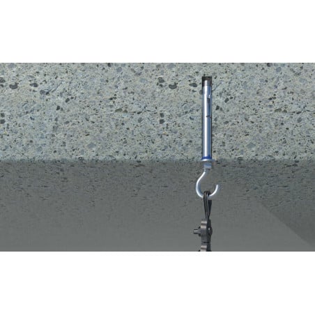 1 x Plug Verankering + Haak boor 8 M6X45 Wit verzinkt staal