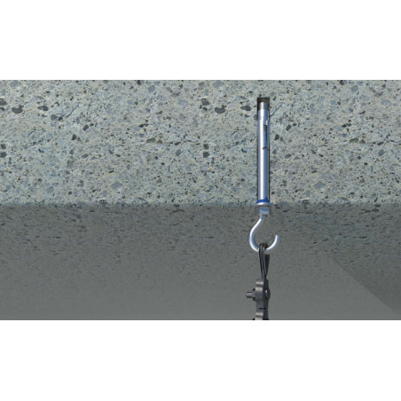 1 x Plug Verankering + Haak boor 14 M10X70 Wit verzinkt staal