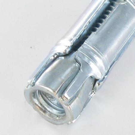 1 x Plug Verankering met Oogschroef M6 10X40 Wit verzinkt staal