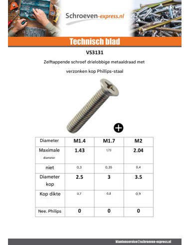 1 x Zelftappende schroef Draadstang metalen...
