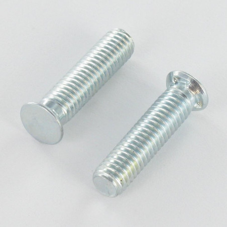 1 x Metalen schroeven gefreesde kop kartel M6X15 kopdiameter 8.5 Wit verzinkt staal