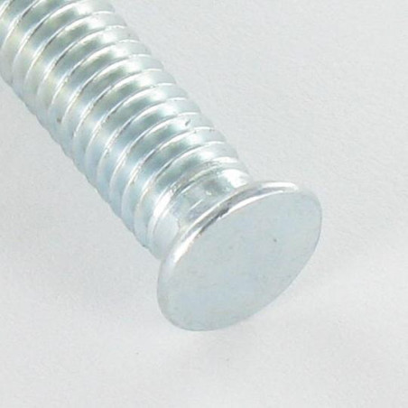 1 x Metalen schroeven gefreesde kop kartel M6X15 kopdiameter 8.5 Wit verzinkt staal