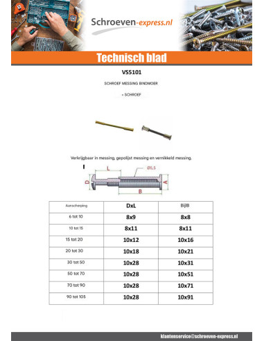 1 x Schroeven Hulsmoer M4 LAITPOLI voor...