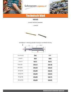Schroeven Hulsmoer M4 Messing voor Aanspannen 6 to 10 2
