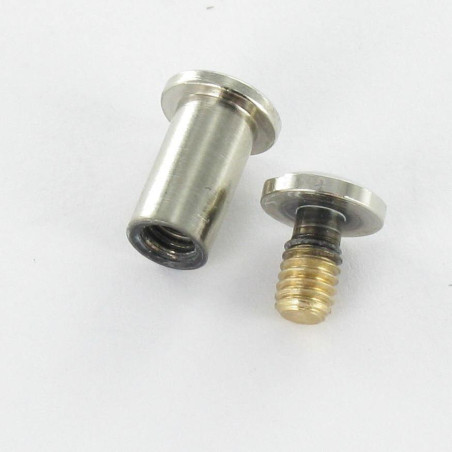 1 x Schroeven Hulsmoer M4 Messing nikkel voor Aanspannen 6 to 10