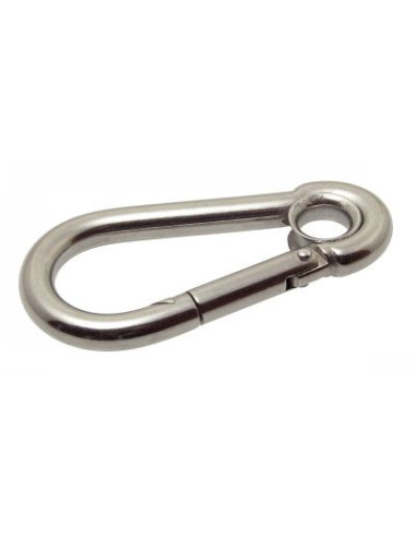 1 x Karabijnhaak met oog A4 RVS diameter 11