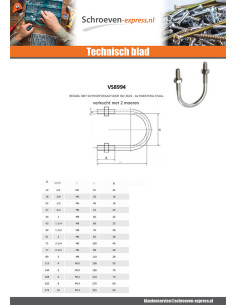 Kabelklem RVS A2 ronde bodem to Buis voor 34 draad M8/25 2