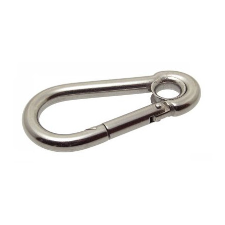 1 x Karabijnhaak met oog A4 RVS diameter 6