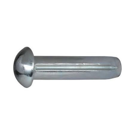 1 x Halve ronde gegroefde nagel RVS A2 6x8