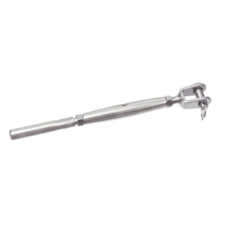 1 x Spanschroef met gelaste scharnieren uiteinde met crimp A4 RVS voor kabel diameter 2.5